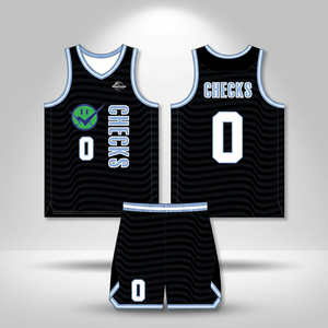 Conjunto de Uniforme de Baloncesto Personalizado de Alta Calidad, 100% Poliéster, Secado Rápido, Jersey sin Mangas con Cuello en V, Pantalones con Impresión por Transferencia de Calor para Adultos - Product Image 1
