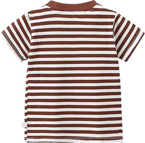 T-shirt rayé en coton biologique écologique, vêtements décontractés pour hommes, respirant, été, certifié usine - Product Image 5