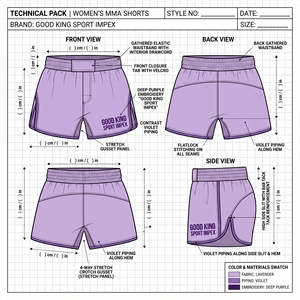 Bas de sport doux pour femmes, couleur lilas, avec bordure contrastante, en tissu anti-humidité, pour l'entraînement et les combats de grappling, tenue de compétition - Product Image 6
