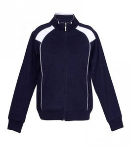 Veste d'échauffement en polyester anti-rétrécissement de haute qualité à double tricot avec design uni à rayures personnalisées - Product Image 1