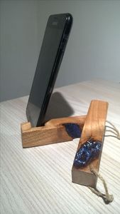 Soporte para Teléfono Móvil de Madera y Resina Hecho a Mano, Soporte de Madera Natural con Resina Epoxi para Escritorio, Hogar y Oficina, Craftera Exports - Product Image 6