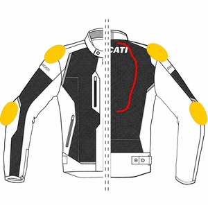 Custom Ducati Style Motorcycle Riding <b>Jacket</b> Genuine Cowhide Leather & Cordura Textile Protective Biker <b>Racing</b> <b>Jacket</b> - Product Image 5