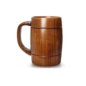 Handmade wooden beer mug eco-friendly sustainable carved wood <b>cup</b> Natural rustic wood drinking mug - Product Image 3