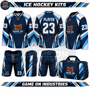 Ensemble de tenue de hockey sur glace personnalisé par sublimation, maillot respirant, pantalon, sac de voyage, fournisseur direct d'usine pour la vente en gros - Product Image 5