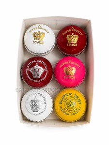 Premium Quality Salstar Sport Cricket Top Grade Leather Ball Customizable Pink White Yellow Red Multy Colors Logo <b>Design</b> Balls - Product Image 1
