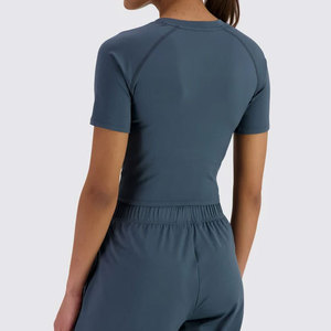 Ropa de Gimnasio para Mujer, Camiseta Corta de Alta Compresión para Verano, Camiseta Corta Deportiva de Moda para Gimnasio al Aire Libre - Product Image 6