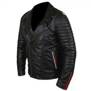 Men's Genuine Leather Stand Collar <b>Waterproof</b> Eco-Friendly Outerwear <b>Jacket</b> Wholesale High Quality Zipper <b>Long</b> Sleeve - Product Image 2