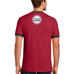 เสื้อยืด Ringer Bella Canvas Custom Apparel รุ่น 50/50 สำหรับผู้ชาย ทรงโอเวอร์ไซส์ แขนสั้น - Product Image 2