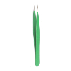 Pince à épiler à pointe droite en fibre pour retirer les cils, en acier inoxydable allemand, pour salon de beauté - Product Image 1