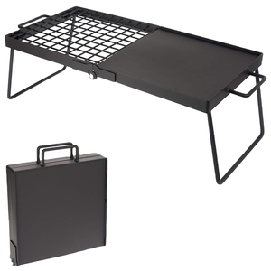 Camping <b>Grill</b> with Exclusive Folding Design for Compact Storage and <b>Flat</b> Plate for Outdoor Hotel and Restaurant Food Warmer - Product Image 1