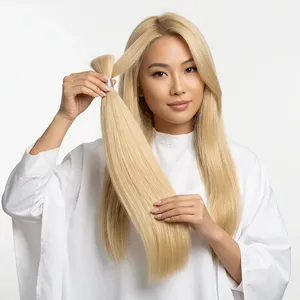 Extensiones de Cabello Humano Remy Rubio Liso en Paquetes, Cabello Natural para Fabricación de Pelucas, Uso en Salón, Longitud Personalizada - Product Image 4