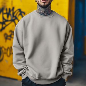 Pull-over unisexe en molleton respirant à col rond en coton doux avec logo personnalisé brodé pour homme/femme, coupe classique, streetwear, hiver - Product Image 2