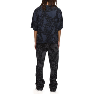 เสื้อยืดโอเวอร์ไซส์ผ้าฝ้าย 240GSM พิมพ์ลายกราฟิกทั่วตัวสำหรับผู้ชาย สไตล์สตรีทแวร์ พิมพ์ลายโซ่ทั่วตัว รับผลิตตามแบบ OEM พร้อมโลโก้สั่งทำ - Product Image 2