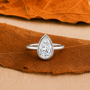 Bague de fiançailles en or massif 10K 14K avec diamant de laboratoire de qualité supérieure, taille poire 1,5 carat, couleur E, certifié IGI, solitaire pour femme, bijoux fins - Product Image 5