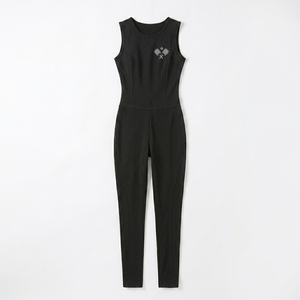 Combinaison sans manches ajustée pour femme, vêtements de sport, extensible dans quatre directions, mélange polyester élasthanne, panneau latéral ergonomique. - Product Image 4