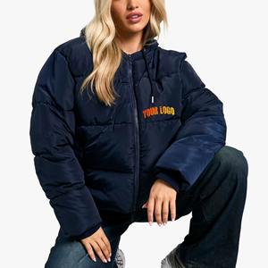 Vestes matelassées épaisses pour hommes, design personnalisé, avec broderie et rembourrage en coton, vêtements décontractés d'hiver - Product Image 1