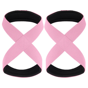 Professional Bodybuilder Grade Weight <b>Lifting</b> Figure Eight 100 % Cotton <b>Straps</b> And Power Grips Figure 8 Weight <b>Lifting</b> <b>Straps</b> - Product Image 2