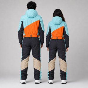 Custom Unisex Professional Ski Suit Waterproof Windproof 10,000mm Insulated Snow Jacket Pants Zipper <b>Taped</b> Seams Private Label - Product Image 3
