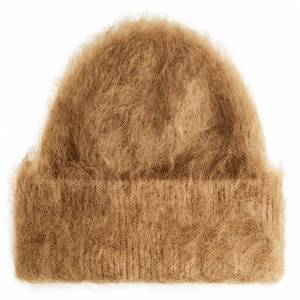 Gorros de Punto Acrílicos de Alta Calidad al por Mayor, Mezcla de Mohair, Lisos, con Puño, Personalizables, Cálidos para Invierno - Product Image 3