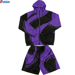 Top Trendy Custom Mens 2 Piece Tracksuit Set Jacket <b>Shorts</b> Sportswear Custom Logo Casual Athletic Outfit Windbreaker Suit - Product Image 1