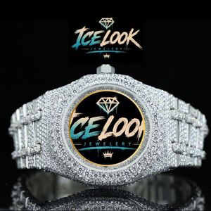 นาฬิกาอัตโนมัติ Ice Look ประดับคริสตัลเรืองแสง สายสแตนเลส ประดับเพชรเทียม เครื่องประดับแฟชั่น - Product Image 5