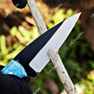 Cuchillo de Supervivencia de Alta Calidad, Grado Industrial, Profesional, Forjado en Acero Inoxidable, con Mango de Resina Turquesa, para Caza y Bushcraft al Aire Libre - Product Image 4