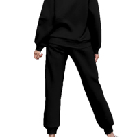 Ensemble de survêtement en molleton technique de coton confortable pour femme, coupe oversize, comprenant un sweat à capuche ample et un pantalon de jogging