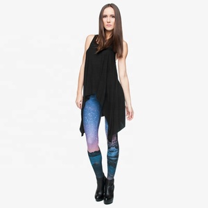 Leggings pour femmes à imprimé galaxie, longueur intégrale, taille mi-haute, séchage rapide, respirants, extensibles en Spandex/Nylon, collants décontractés - Product Image 2