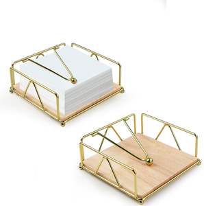 Porta Servilletas Metálico Dorado, Elegante Organizador de Papel Tisú para Mesa de Comedor, Cocina, Oficina, Baño - Product Image 5