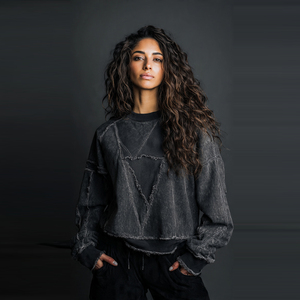 Women Plain Crew Neck Distress Sweatshirts <b>Drop</b> Shoulder Fashion Wear Distress Sweat Shirts Women's Oversize Distress Sweatshirt - Product Image 6