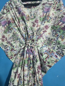 Bata de bikini bohemia 100% algodón ecológica, ropa de verano india, cuello en V, encaje, ropa de dormir para mujer, cintura natural, regalo ODM - Product Image 3
