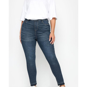 Pantalon crayon en jean bleu de haute qualité pour femme, avec fermeture éclair, grandes tailles, nouvelle collection hiver, service OEM, respirant, écologique, décontracté - Product Image 1