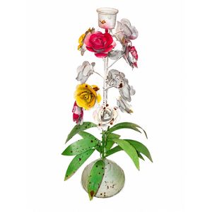 Vintage Handmade Metal Floral Candle Holder Stand Decorative Flower Leaf Design Tabletop Tealight Candle Holder for Home Decor - Product Image 4