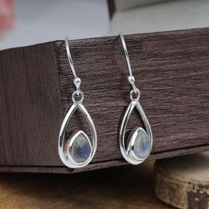 925 <b>Sterling</b> <b>Silver</b> <b>Drop</b> <b>Earrings</b> Handmade Heart-Shaped Moonstone <b>Silver</b> Birthday Gifts for Parties for Women and Girls - Product Image 5