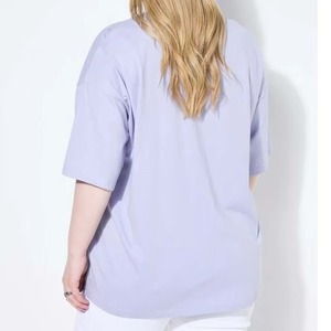 T-shirts décontractés en coton respirant pour femmes grandes tailles, personnalisables, vente en gros, fabrication OEM, chemises à manches courtes pour femmes - Product Image 3