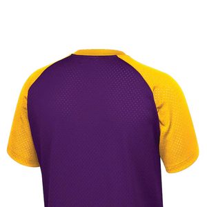 Maillot de baseball pour homme, violet et jaune, pull-over uni, col en V, manches courtes, style décontracté - Product Image 5