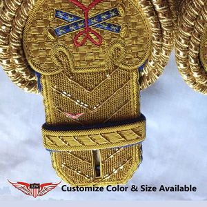 KEW - Elegante Placa de Hombro Bordada en Oro, Personalizable, Epaulette de Lujo, Accesorio Decorativo para Prendas - Product Image 2