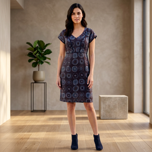 V-Neck Cap Sleeve <b>Dress</b> Knee-Length Dot Print Woven Casual <b>Elastic</b> Waist Breathable A-Line Silhouette Y2K Spring Summer <b>Dresses</b> - Product Image 4