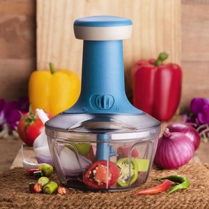 Personalización Multifunción Molienda de ajo Plástico Prensa manual Cortador de alimentos y vegetales Manual Push Chopper - Product Image 6