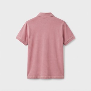 Camiseta Polo de Manga Corta Rosa para Hombre, Corte Regular, Casual, Color Sólido, Cuello de Punto, Liso - Product Image 3