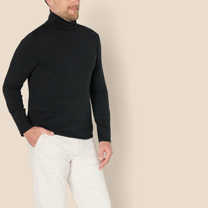 <b>Mens</b> Turtle Neck Shirt Custom Logo And Design Fit Cotton Polyester <b>Stretch</b> Fabric Soft Breathable All Season OEM ODM Service - Product Image 3