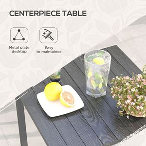 Set da Pranzo da Esterno in Vimini Resistente alle Intemperie, 5 Pezzi, con Foro per Ombrellone, Tavolo Beige, Sedie e Cuscini Inclusi - Product Image 6