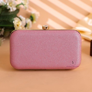 Magnifiques designs brillants, pochette rose pour femme, sac à main de soirée avec chaîne détachable pour femmes. - Product Image 5