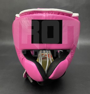 Protège-têtes de boxe/kick-boxe en cuir de vachette personnalisables à lacets, rembourrage épais à 4 couches, évacuation de l'humidité, poignées lacées - Product Image 5