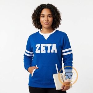 Wholesale Custom Made Winter Embroidered Zeta Phi Beta Women's Sorority Pullover Sweatshirt Cotton Fleece Breathable - Product Image 3