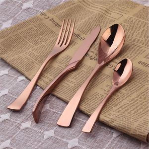 Modern 20pc Stainless Steel Cutlery <b>Set</b> Silver Flatware Luxury Mirror Polished Knife ForkSpoon <b>Dinnerware</b> <b>for</b> Hotel Home Cutlery - Product Image 3