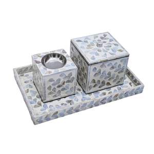 Juego de quemadores de incienso árabes con incrustaciones de nácar, el más vendido, con caja y cubierta acrílica para regalo, venta al por mayor para Ramadán - Product Image 4