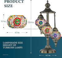 Lampes marocaines artisanales Marrakech 3 globe lampes de table en verre mosaïque turque