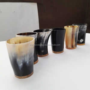 Personalizado exquisito Vintage oso bebiendo Koi taza hecha a mano cuerno Natural corto antiguo tallado estilo Animal negocio perfecto - Product Image 1