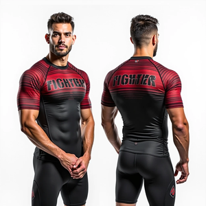 Maillot de compression personnalisé de haute qualité pour MMA, sublimé, pour la compétition, le BJJ, le grappling, le Jiu-Jitsu, l'entraînement en salle de sport - Product Image 1